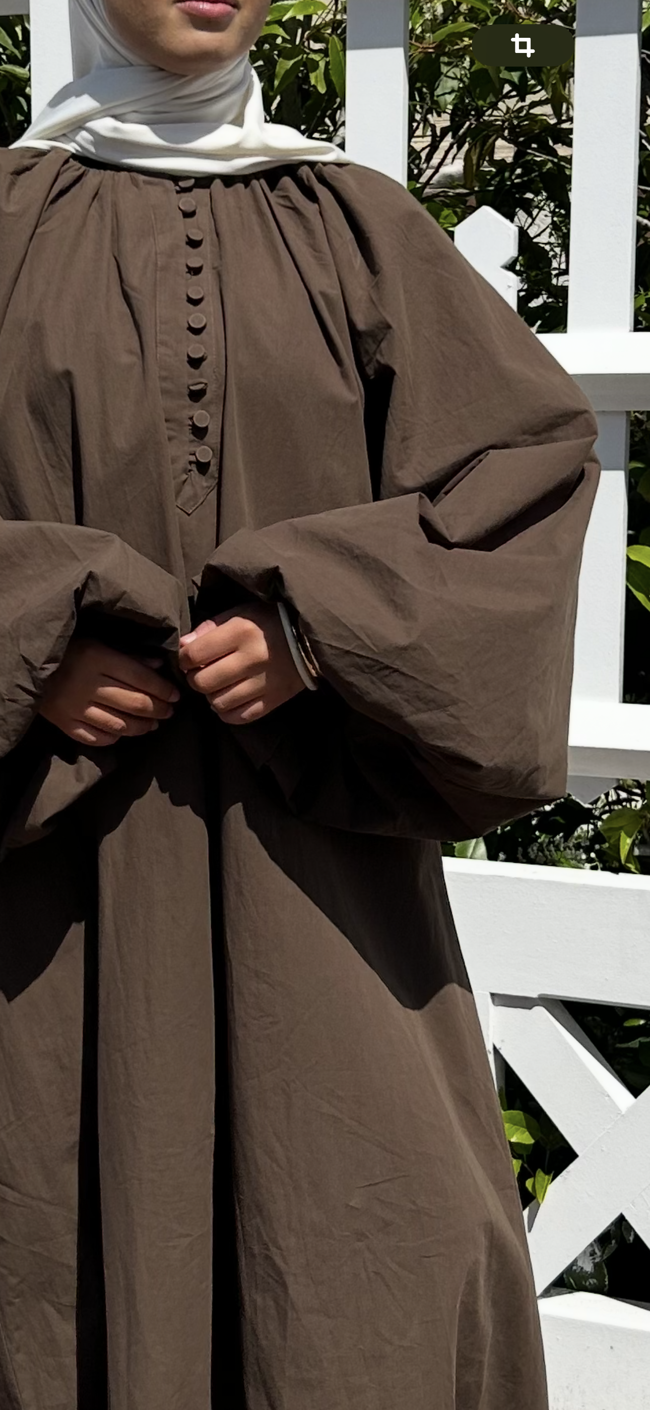 Robe Longue au Manches Bouffantes - Espresso - 100% coton