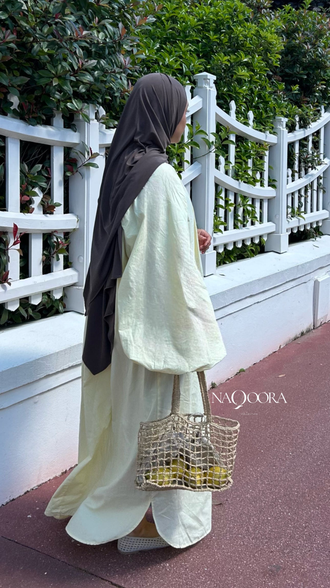 Robe Longue au Manches Bouffantes -  Lemon Sorbet - 100% coton